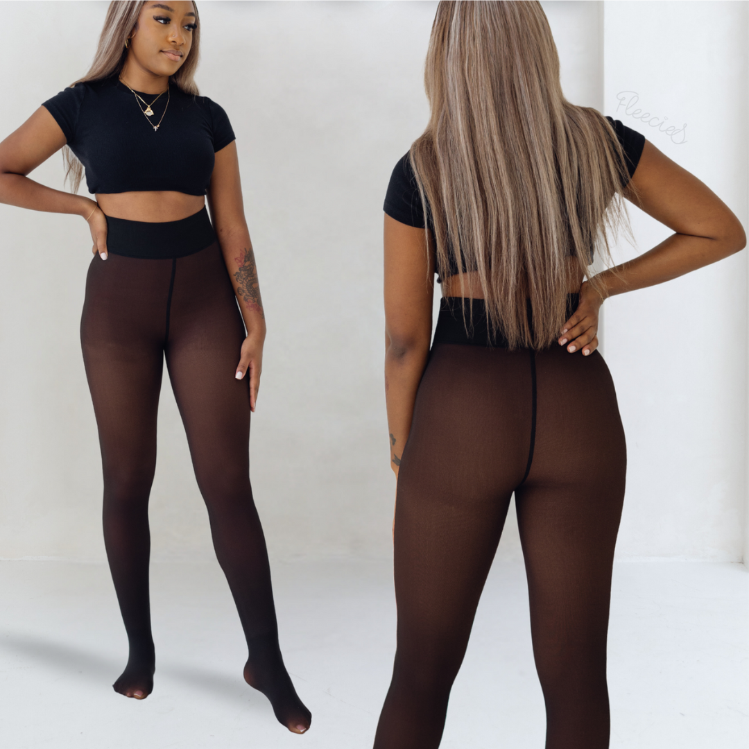 Collant Femme Taille Haute à Doublure Textile et Finition Translucide