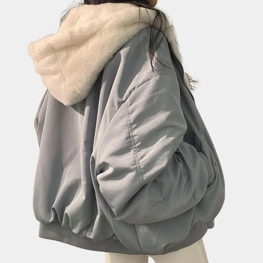 Veste d’hiver pour femme Matelassée déperlante Col à capuche Style urbain