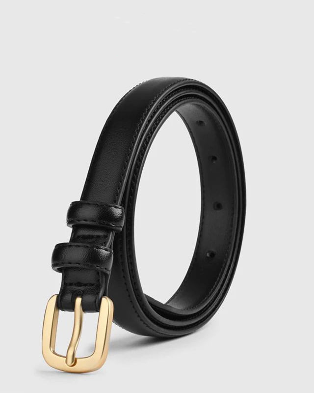 Ceinture Unisexe en PU avec Boucle Métallique Unie