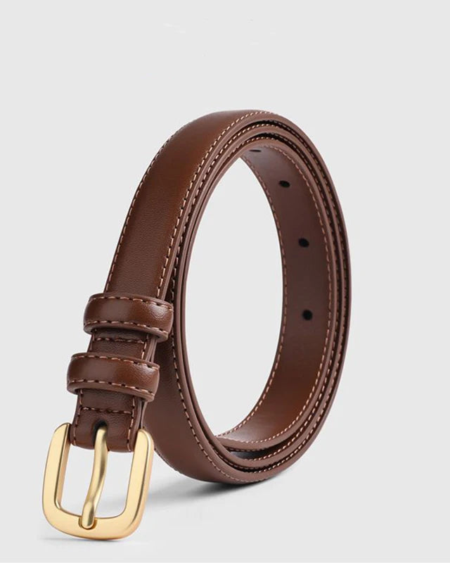 Ceinture Unisexe en PU avec Boucle Métallique Unie