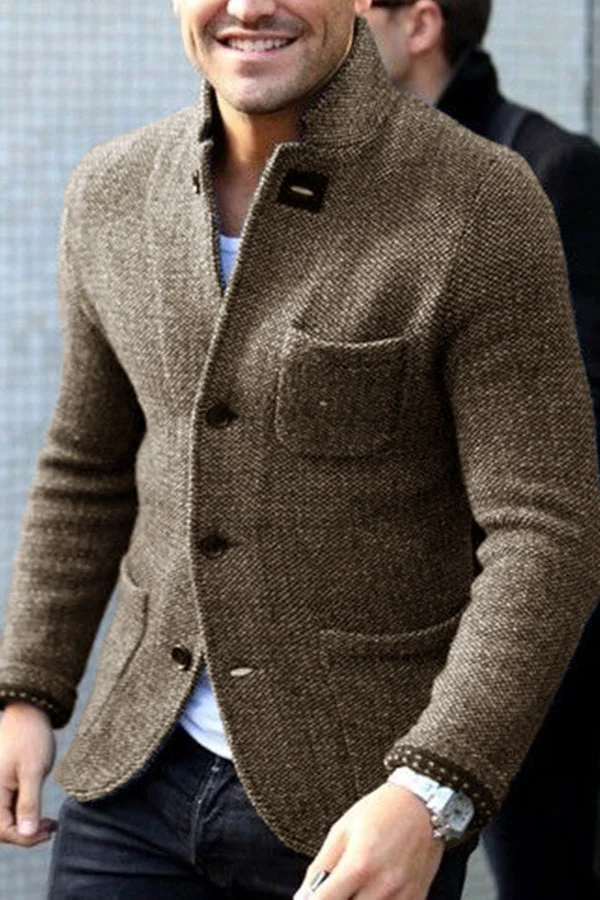 Blazer en Maille à Simple Boutonnage pour Homme