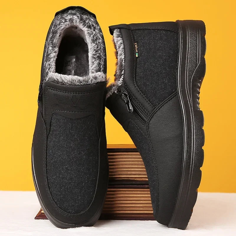 Chaussures d'hiver doublées de fourrure pour homme