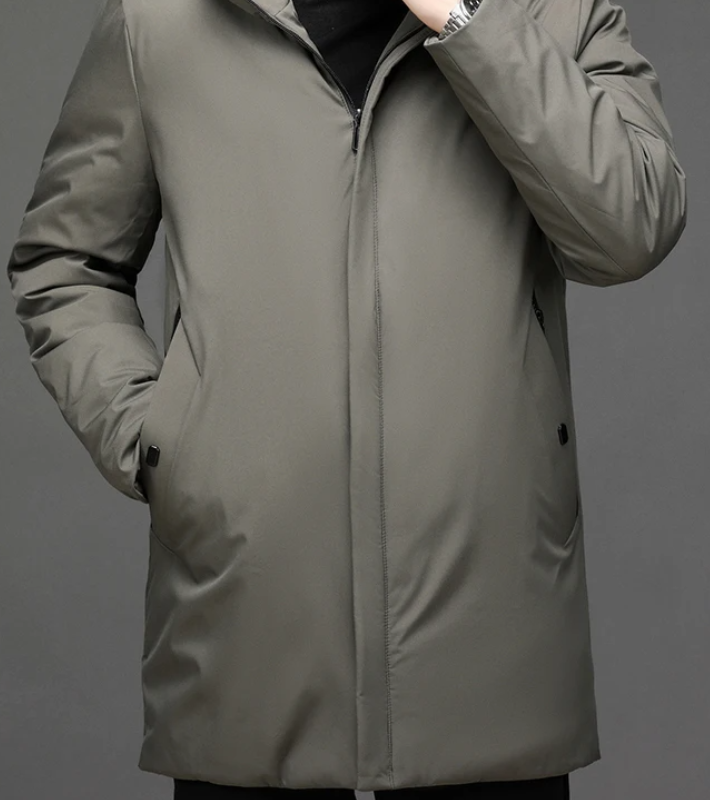 Parka med lynlåshætte til mænd