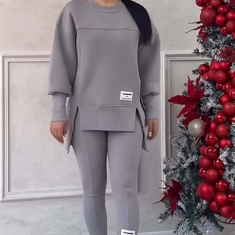 Ensemble Femme Haut Ample à Manches Longues et Pantalon Long Cheville