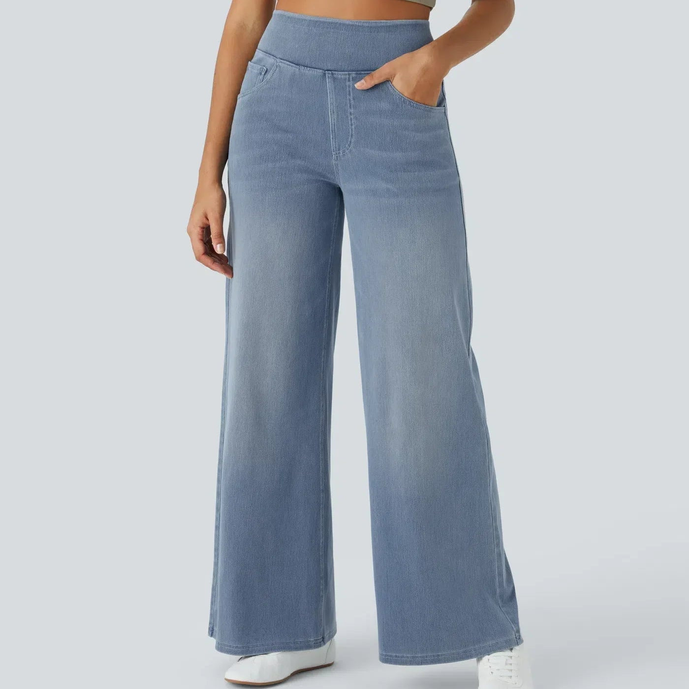 Pantalon Femme | Jambe Large et Coupe Droite en Denim