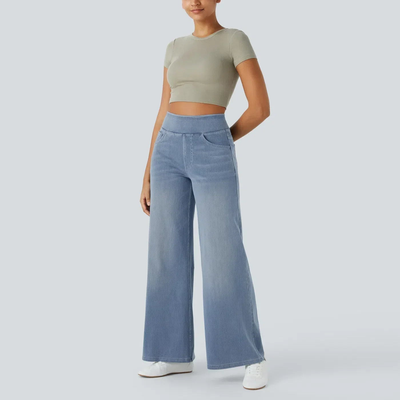 Pantalon Femme | Jambe Large et Coupe Droite en Denim