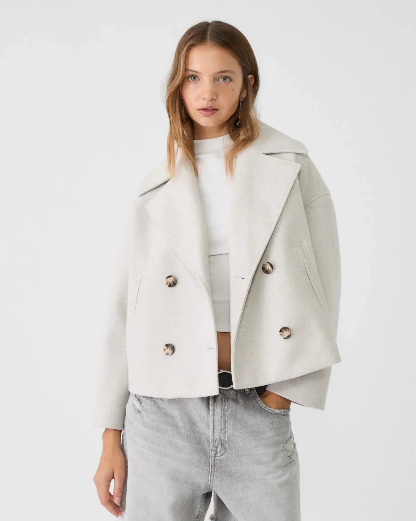 Veste Courte à Double Boutonnage pour Femme