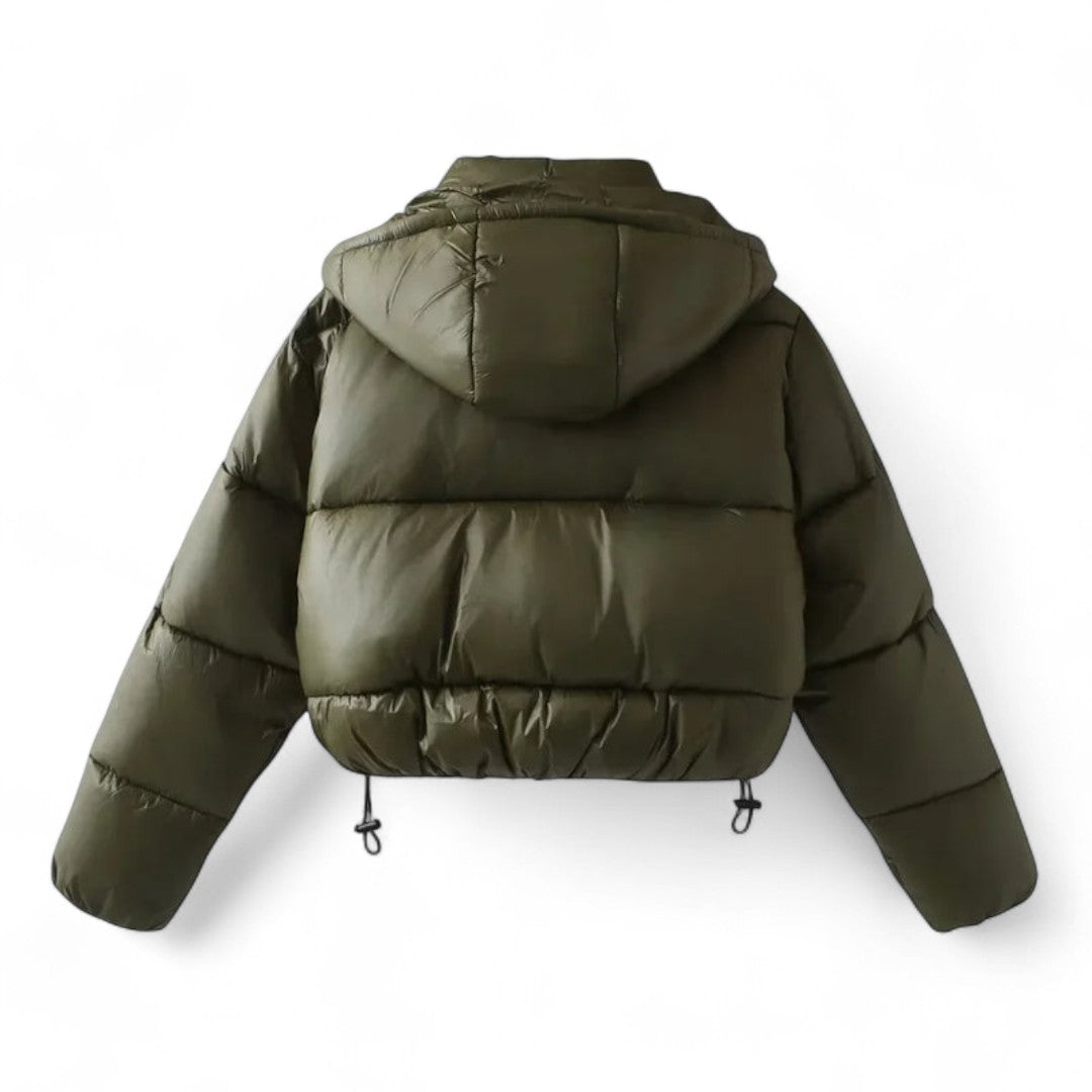 Veste Matelassée à Capuche Courte pour Femme