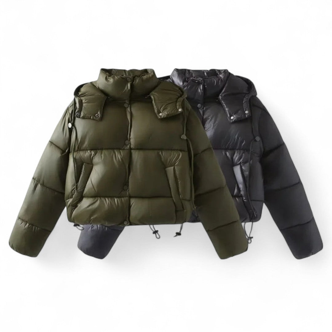 Veste Matelassée à Capuche Courte pour Femme