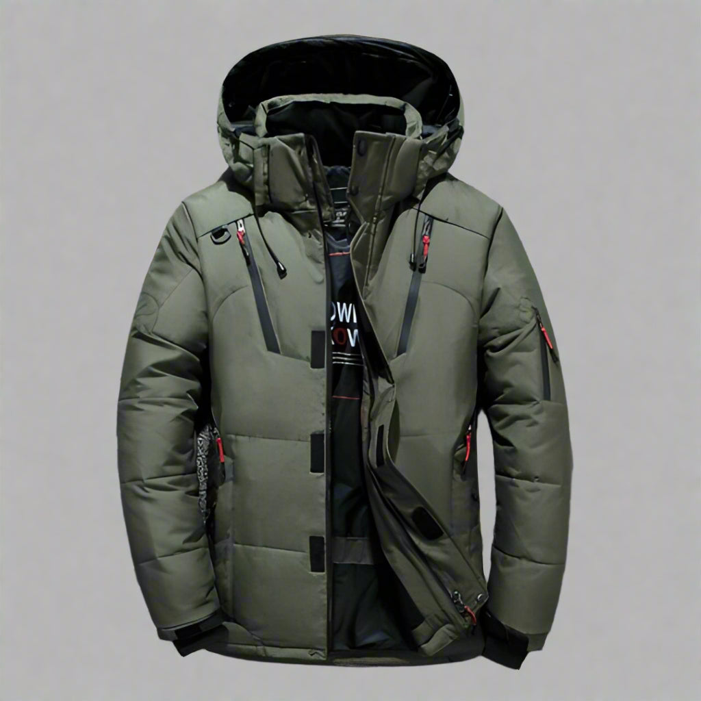 Doudoune matelassée à capuche pour homme en matière synthétique