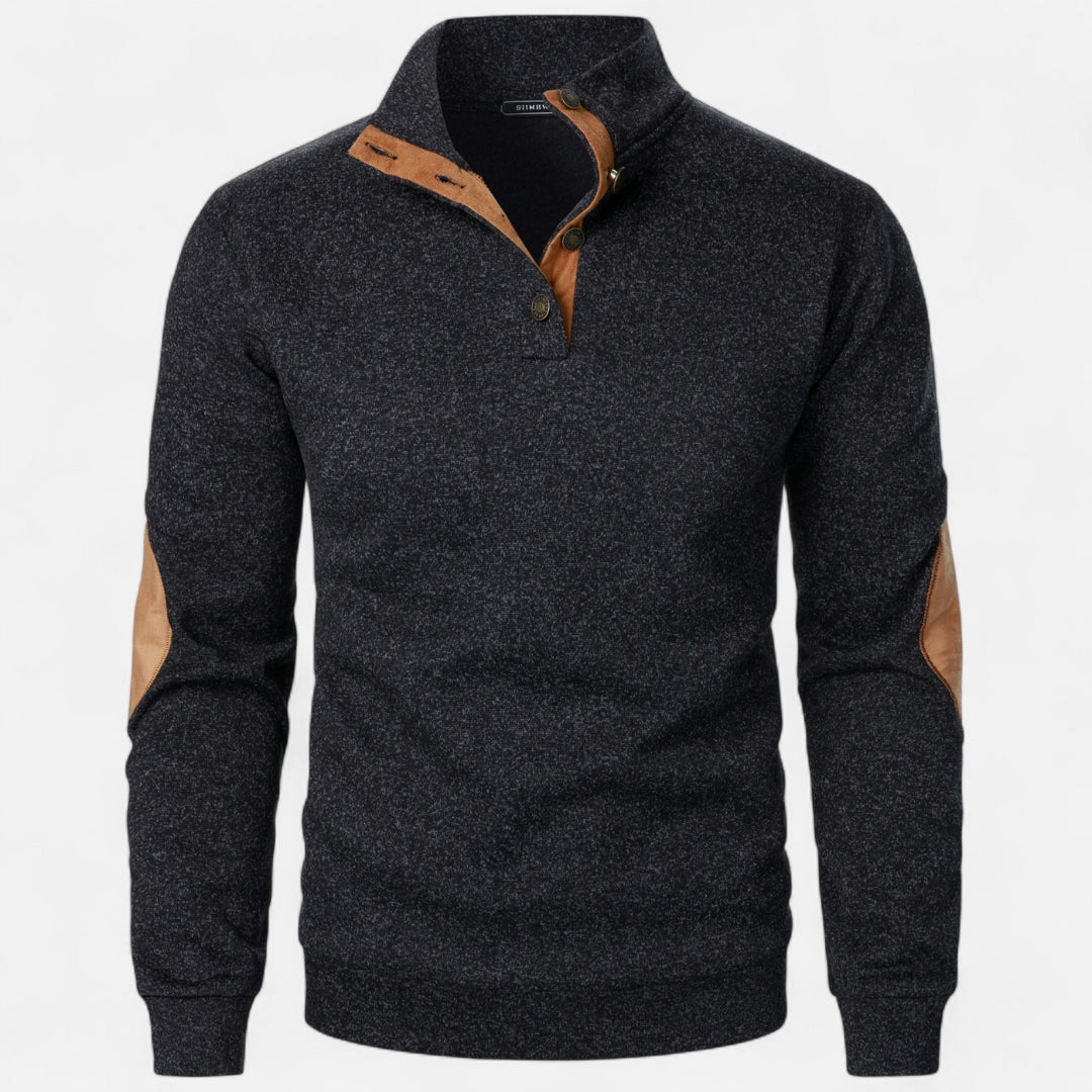 Sweatshirt à col boutonné pour homme