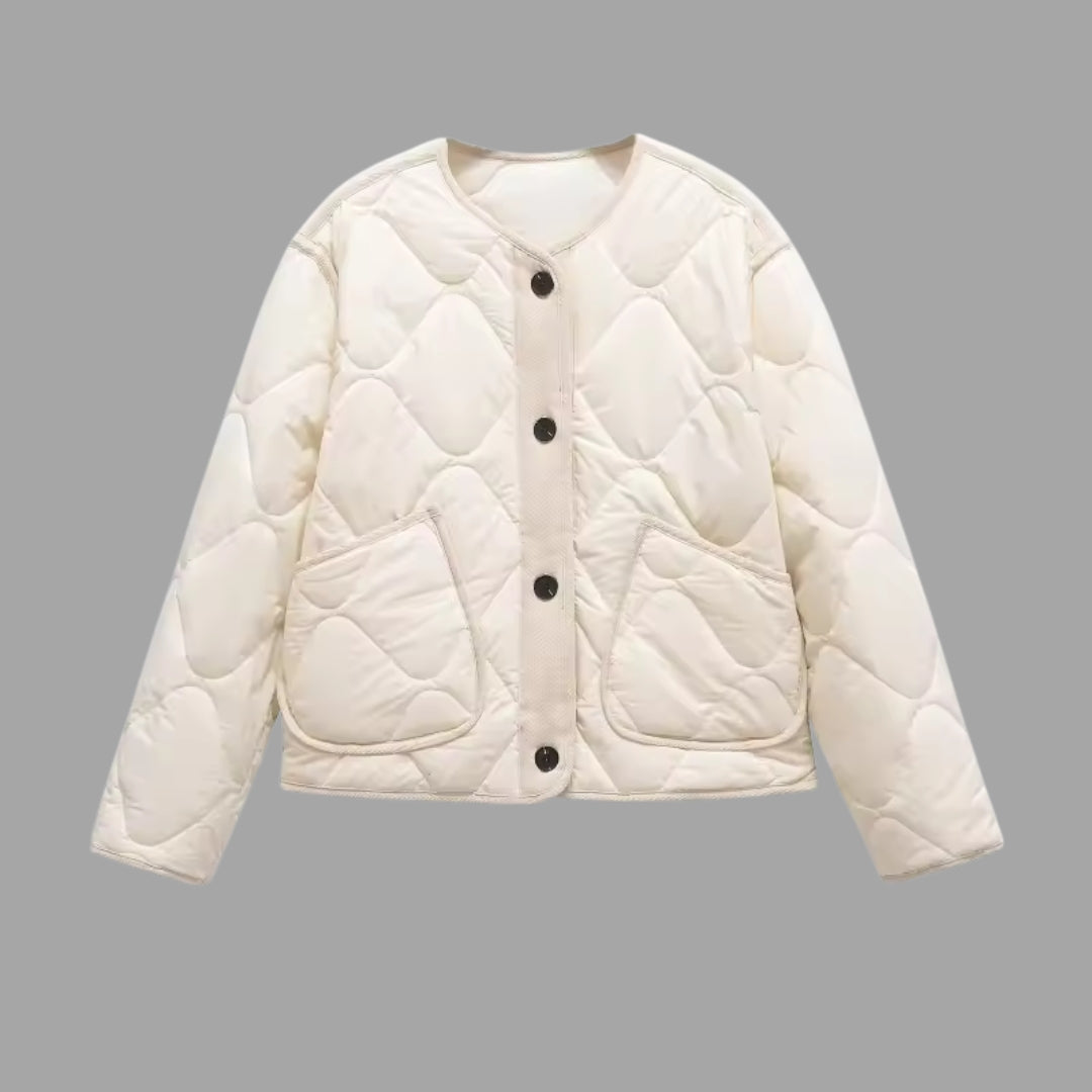 Veste matelassée rembourrée avec poches pour femme en tissu coton mélangé