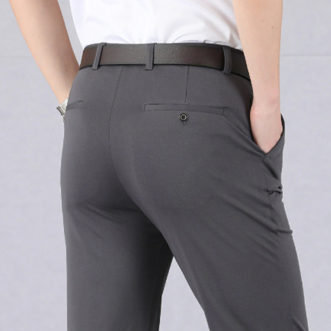 Pantalon habillé homme à jambe droite et taille plate