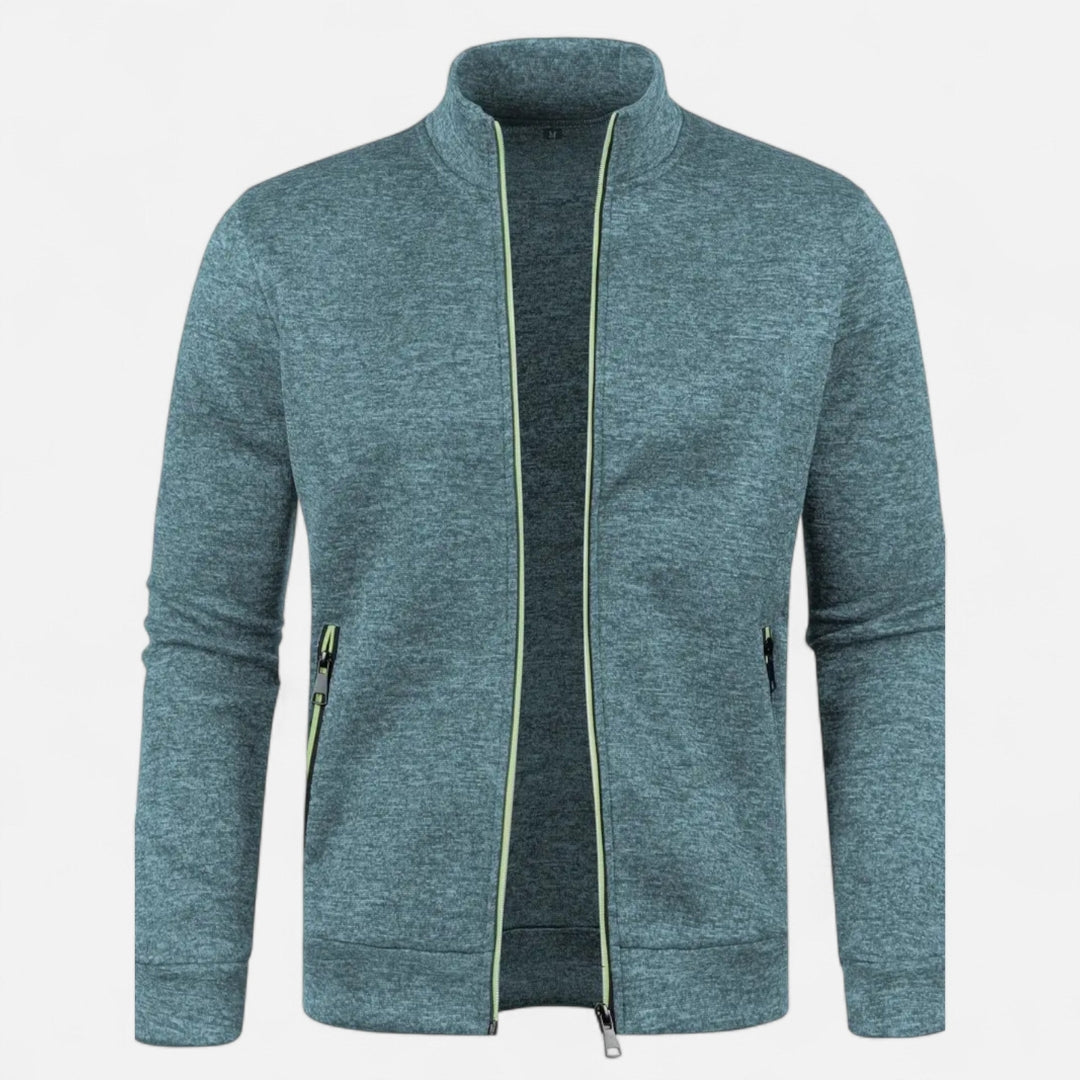 Veste sweat zippée à col montant pour homme
