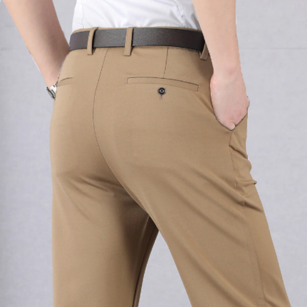 Pantalon habillé homme à jambe droite et taille plate