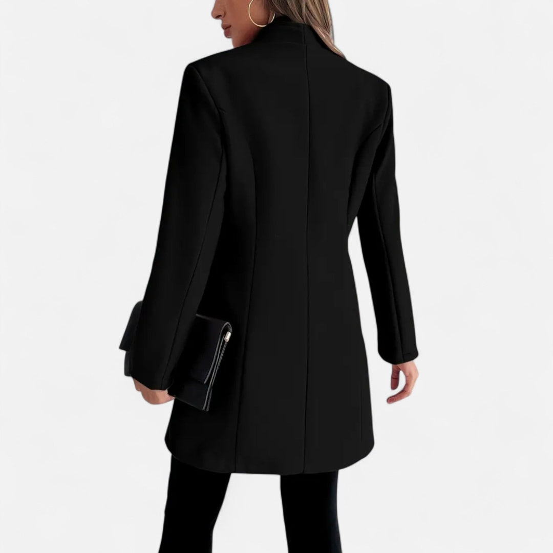 Manteau long à simple boutonnage pour femme
