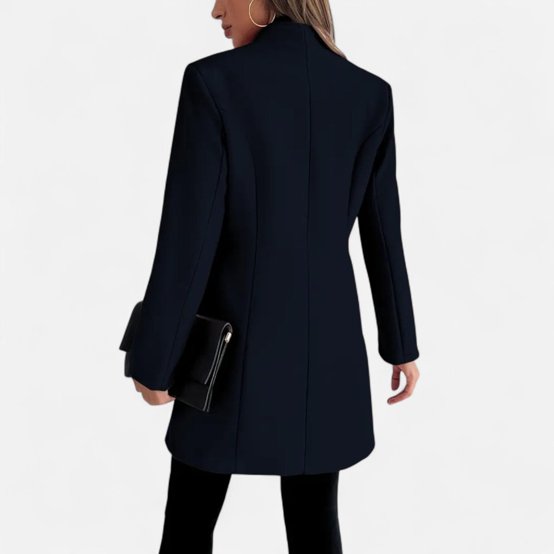 Manteau long à simple boutonnage pour femme