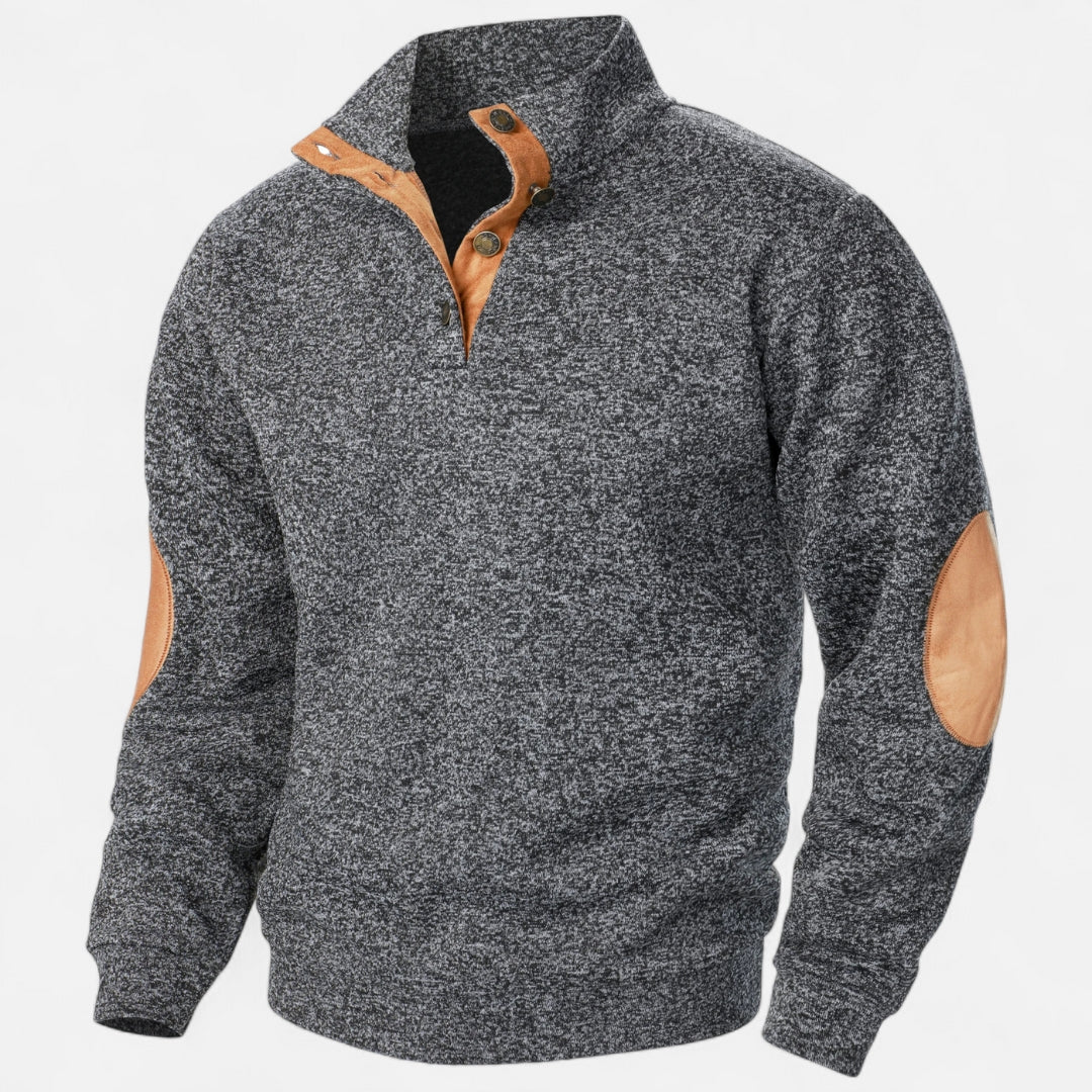 Sweatshirt à col boutonné pour homme