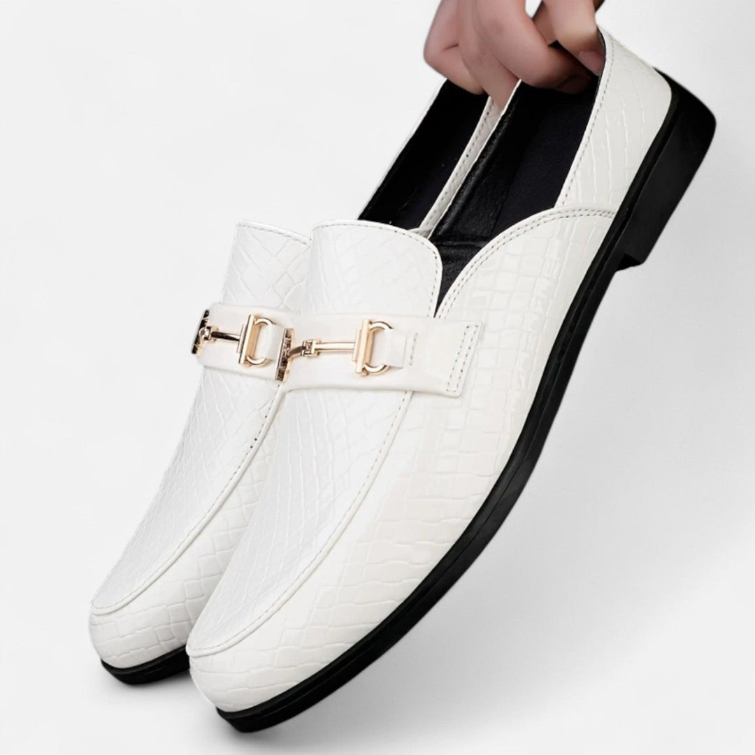 Mocassins à enfiler texturés avec détail métallique pour homme