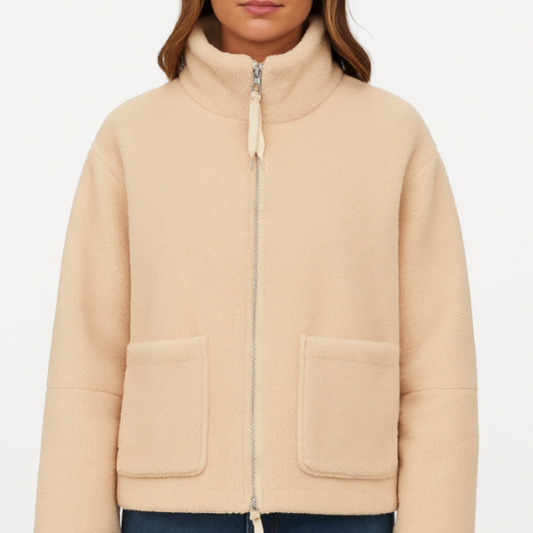 Veste zippée en polaire avec poches pour femme