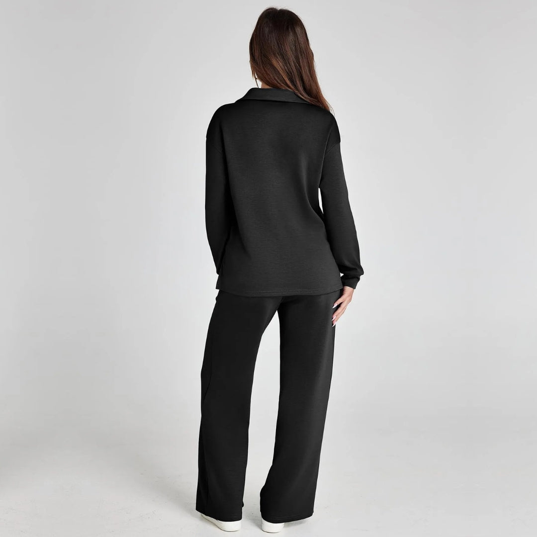 Ensemble Femme | Pull Col V et Pantalon Jogger Taille Haute