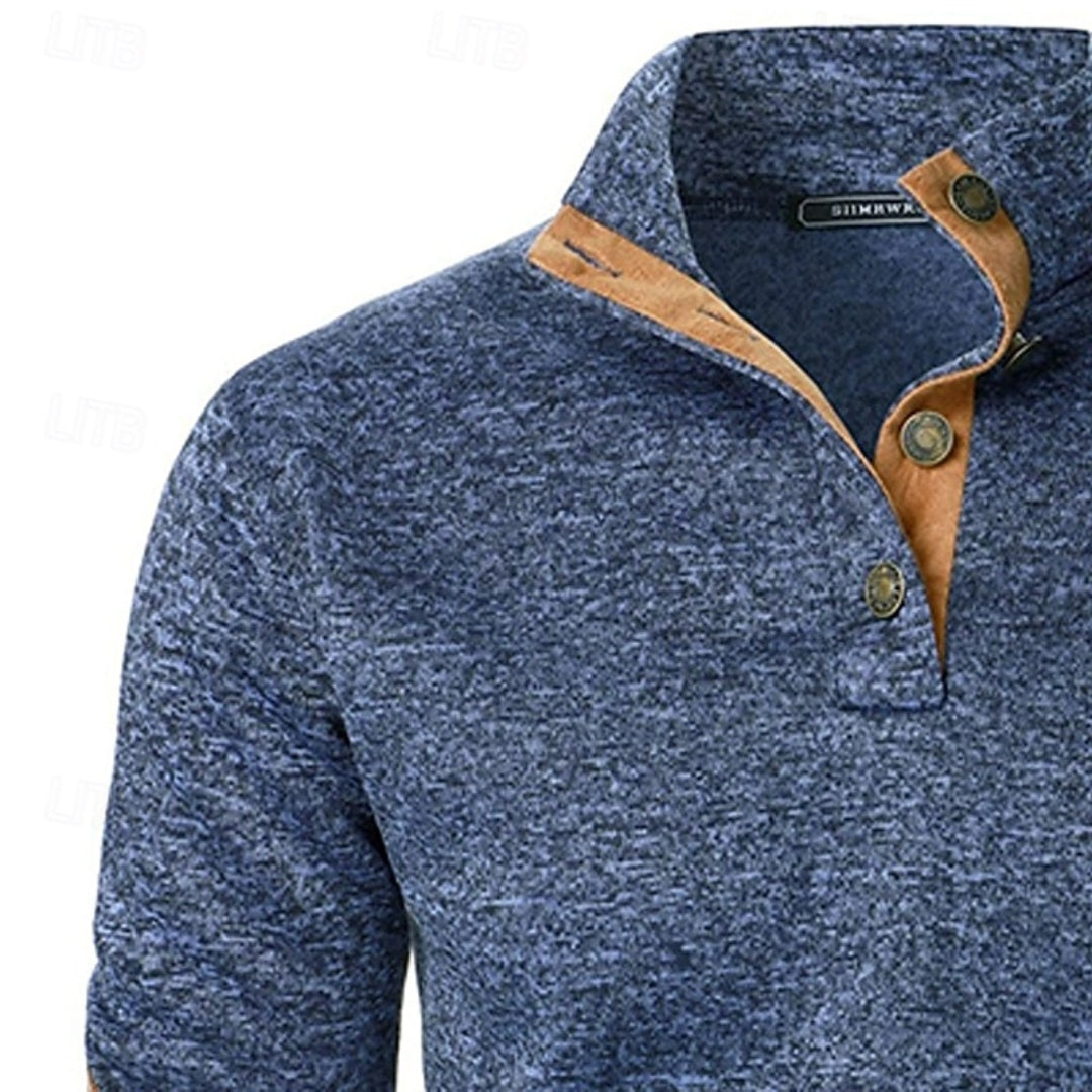 Sweatshirt à col boutonné pour homme