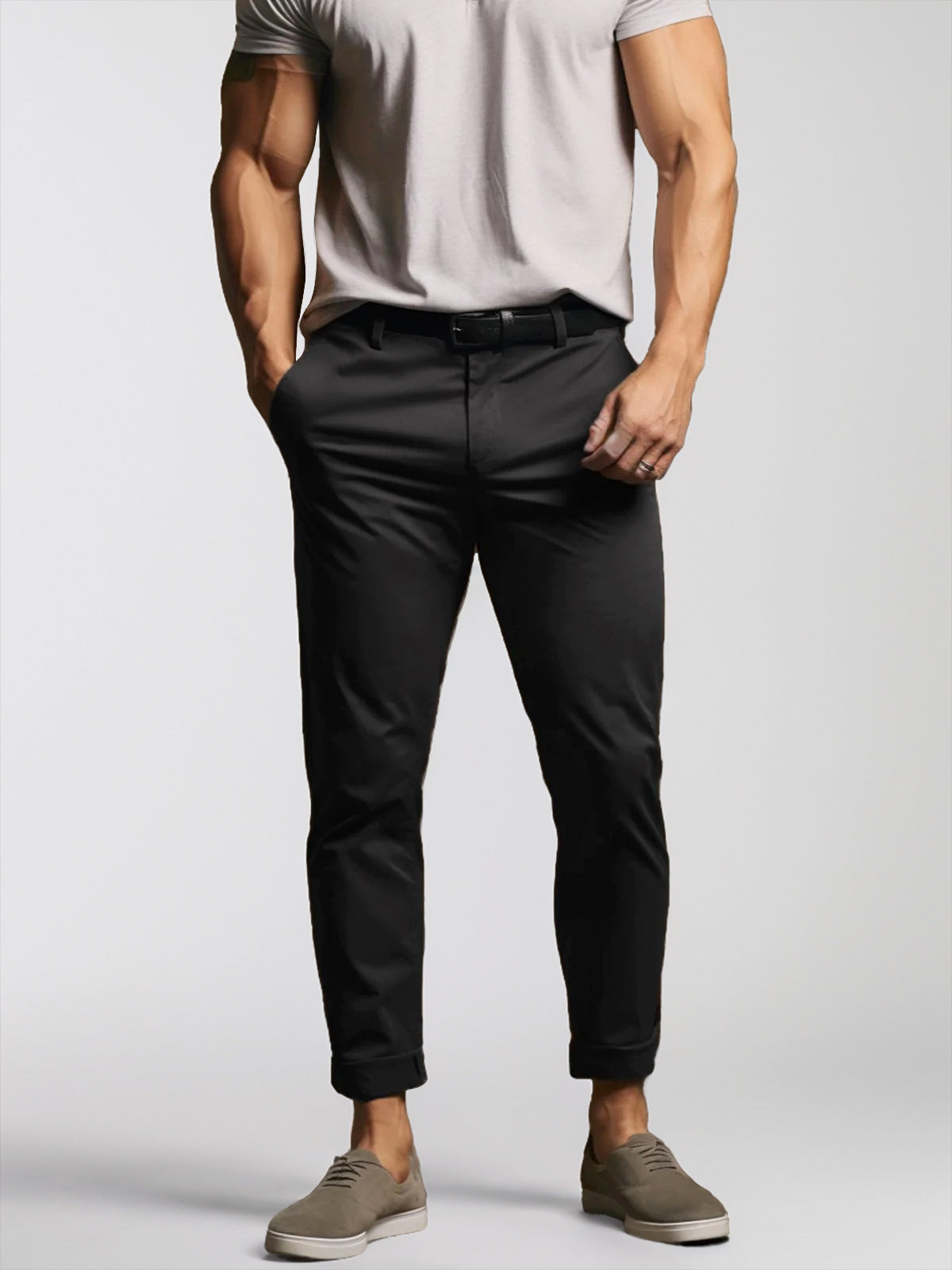 Pantalon chino à jambe droite pour homme