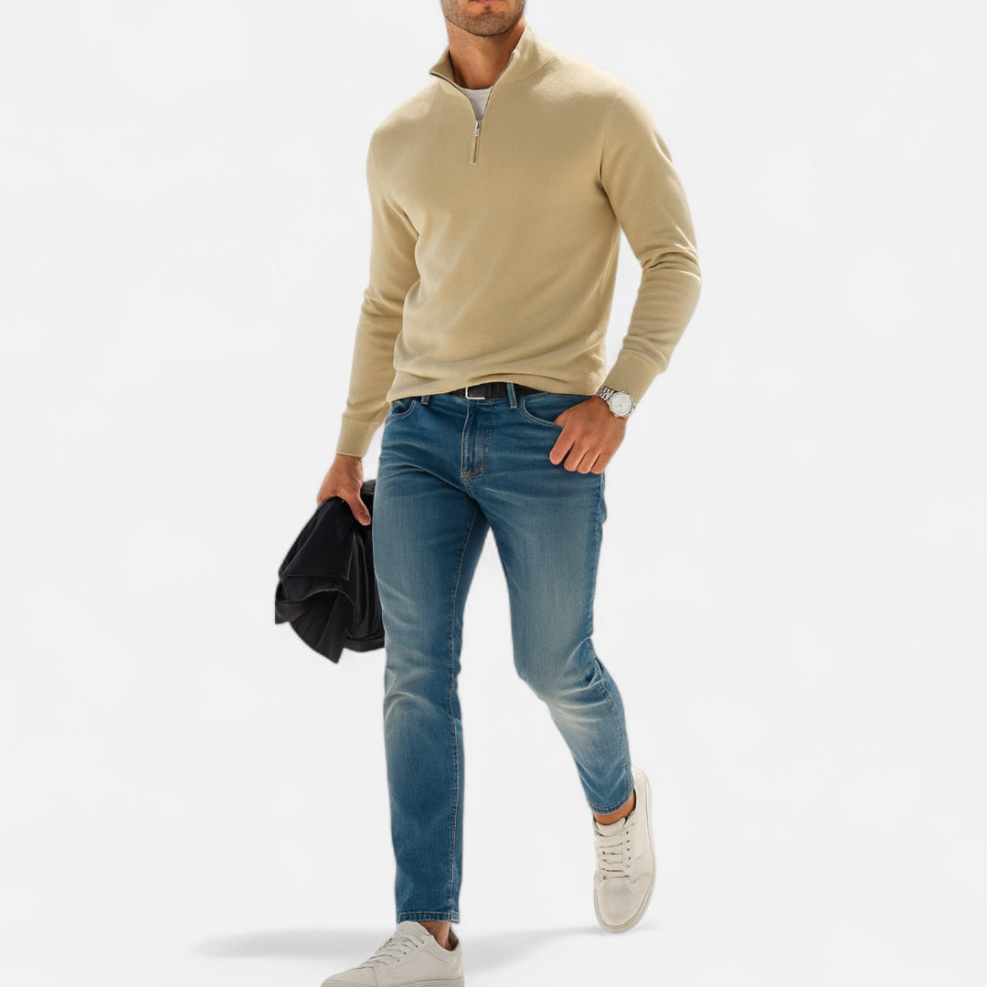 Pull à demi-zip en maille pour homme