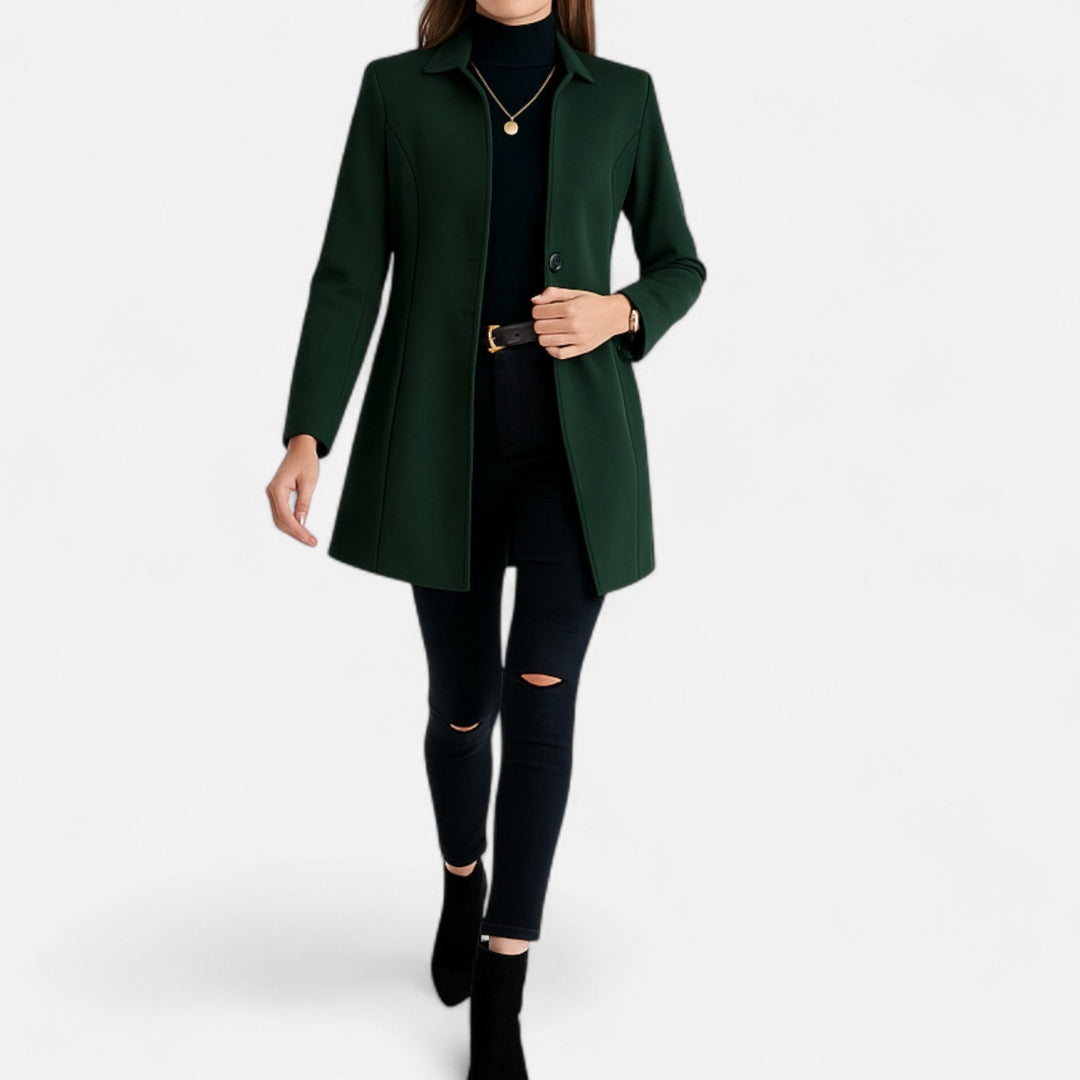 Manteau long à simple boutonnage pour femme