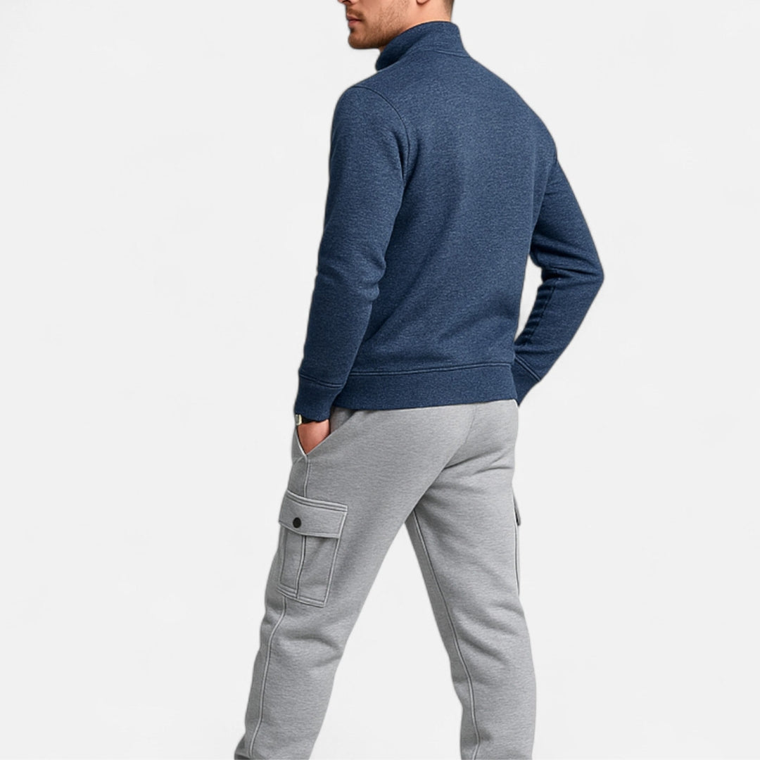 Veste sweat zippée à col montant pour homme