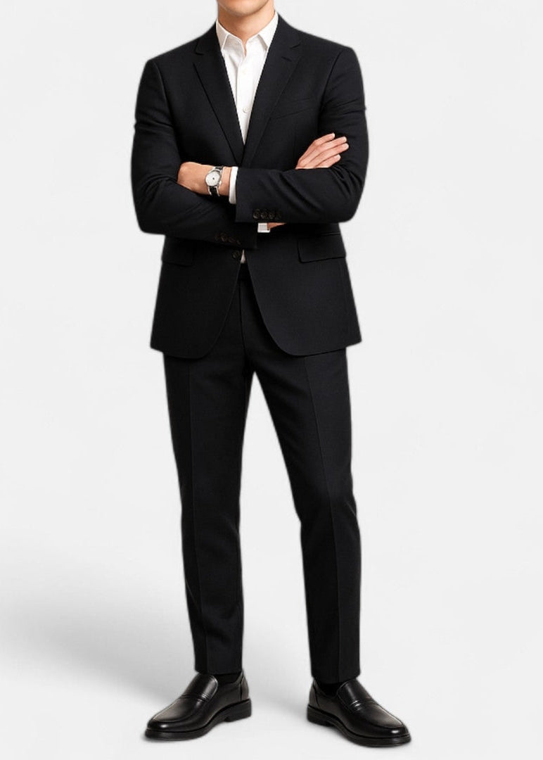 Herremokkasiner uden snørebånd i syntetisk materiale med læderlook