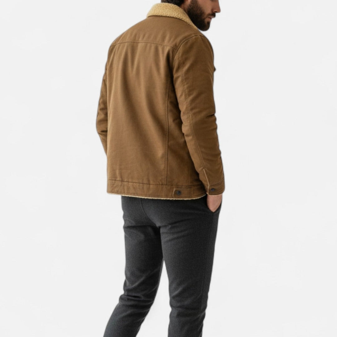 Veste à boutons pour homme avec doublure imitation laine
