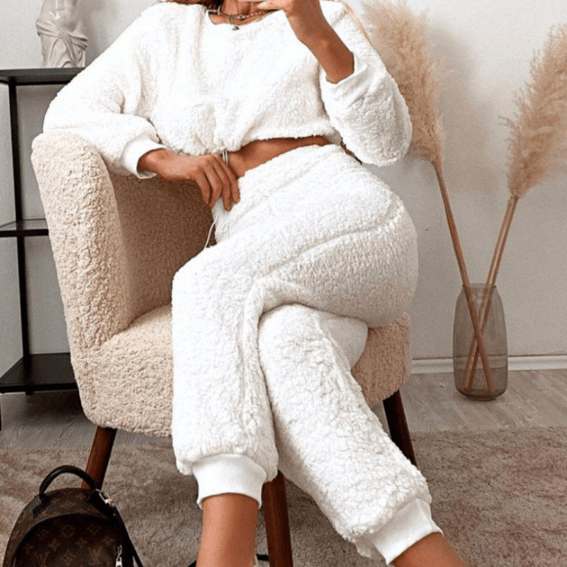 Ensemble Femme Polaire | Haut Court à Cordon & Jogging Taille Haute