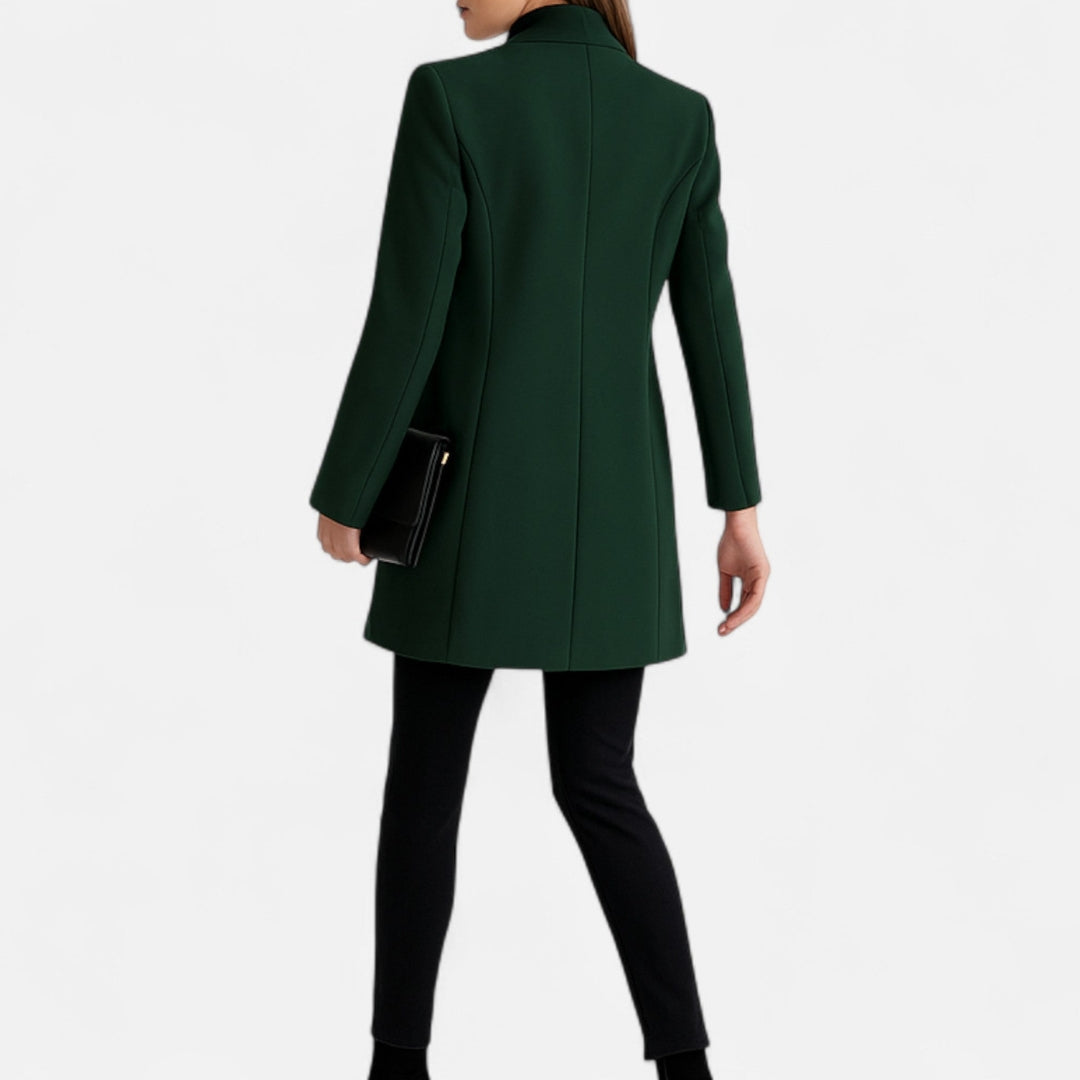Manteau long à simple boutonnage pour femme