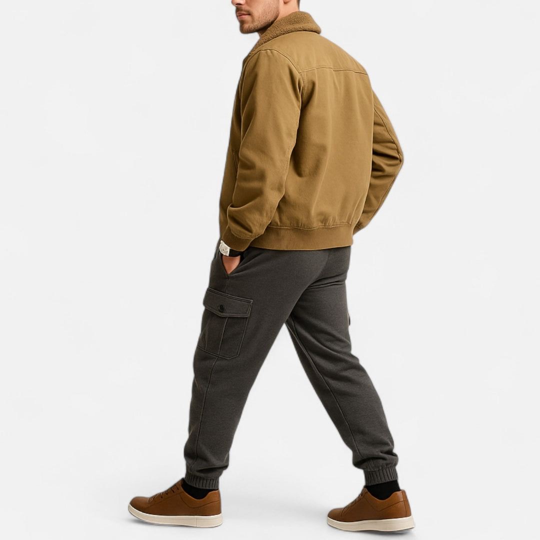 Veste en jean homme à col sherpa