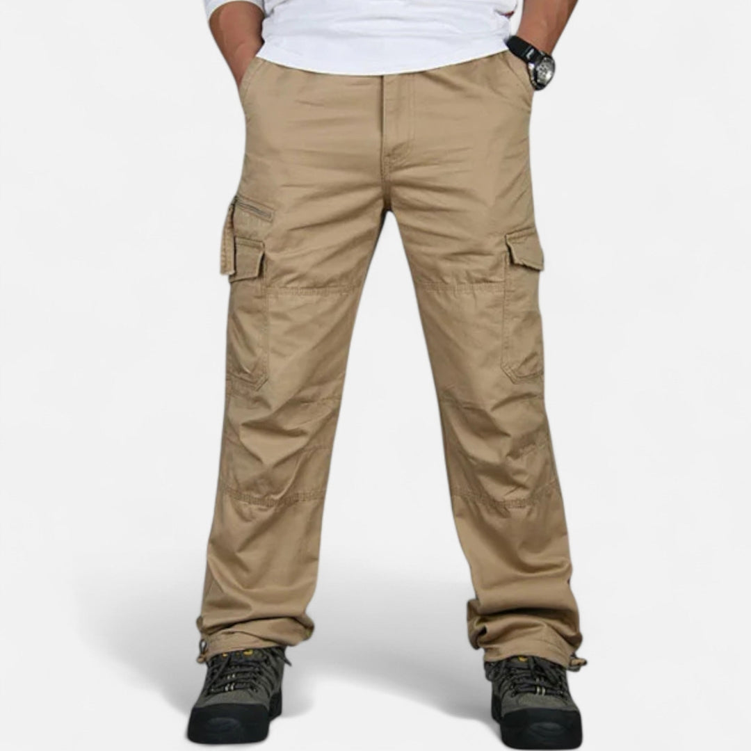 Pantalon cargo à poches multiples pour homme en toile