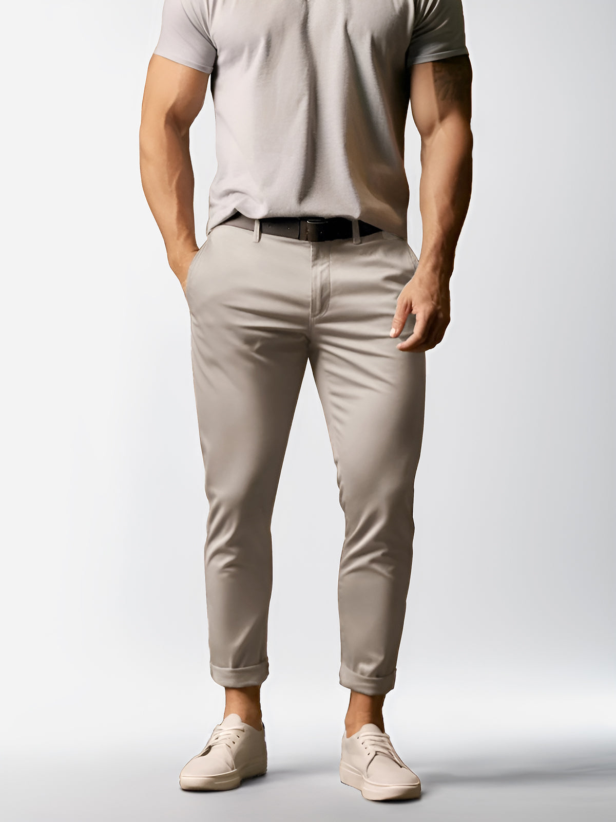Pantalon chino à jambe droite pour homme