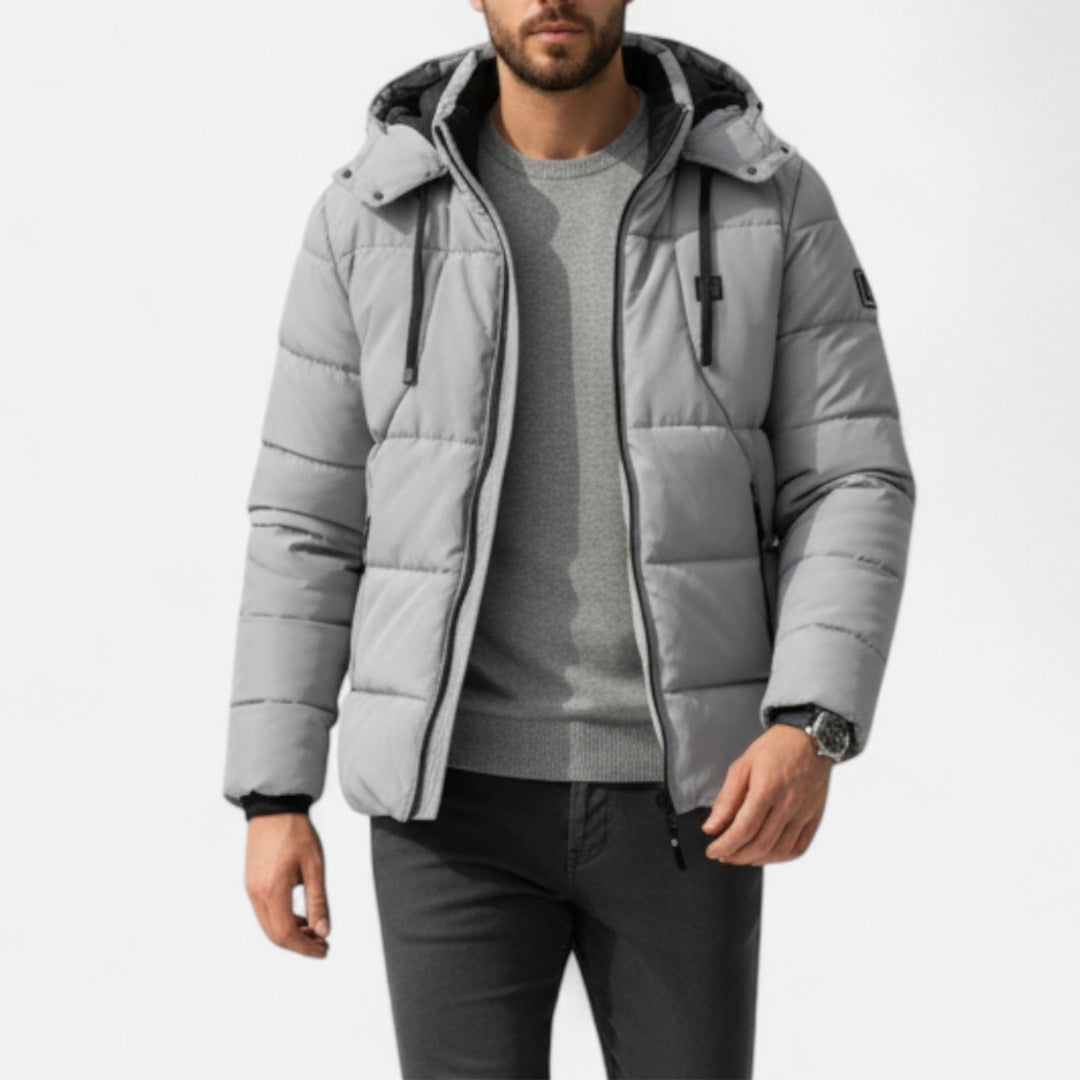 Veste zippée rembourrée à capuche pour homme