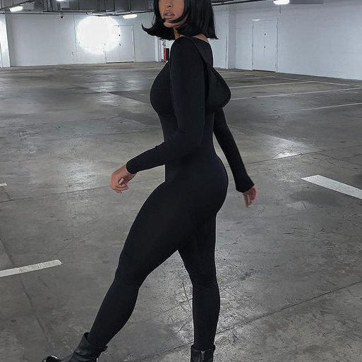 Combinaison Femme à Manches Longues | Col Rond | Tissu Extensible