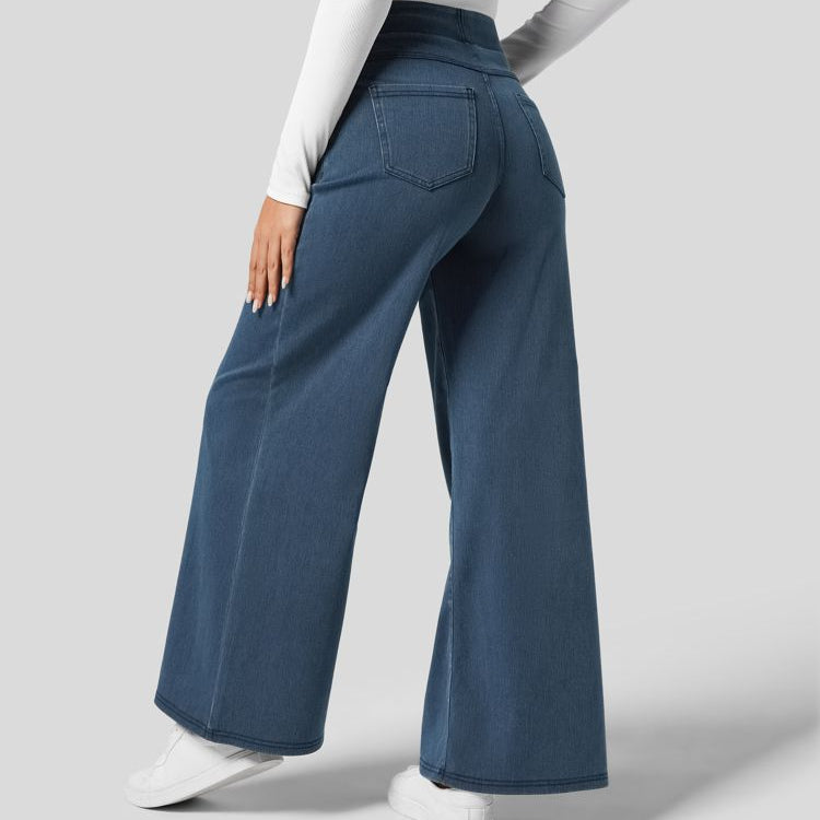 Pantalon Femme | Jambe Large et Coupe Droite en Denim