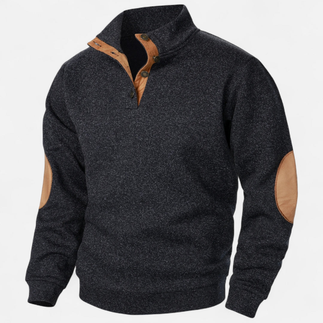 Sweatshirt à col boutonné pour homme