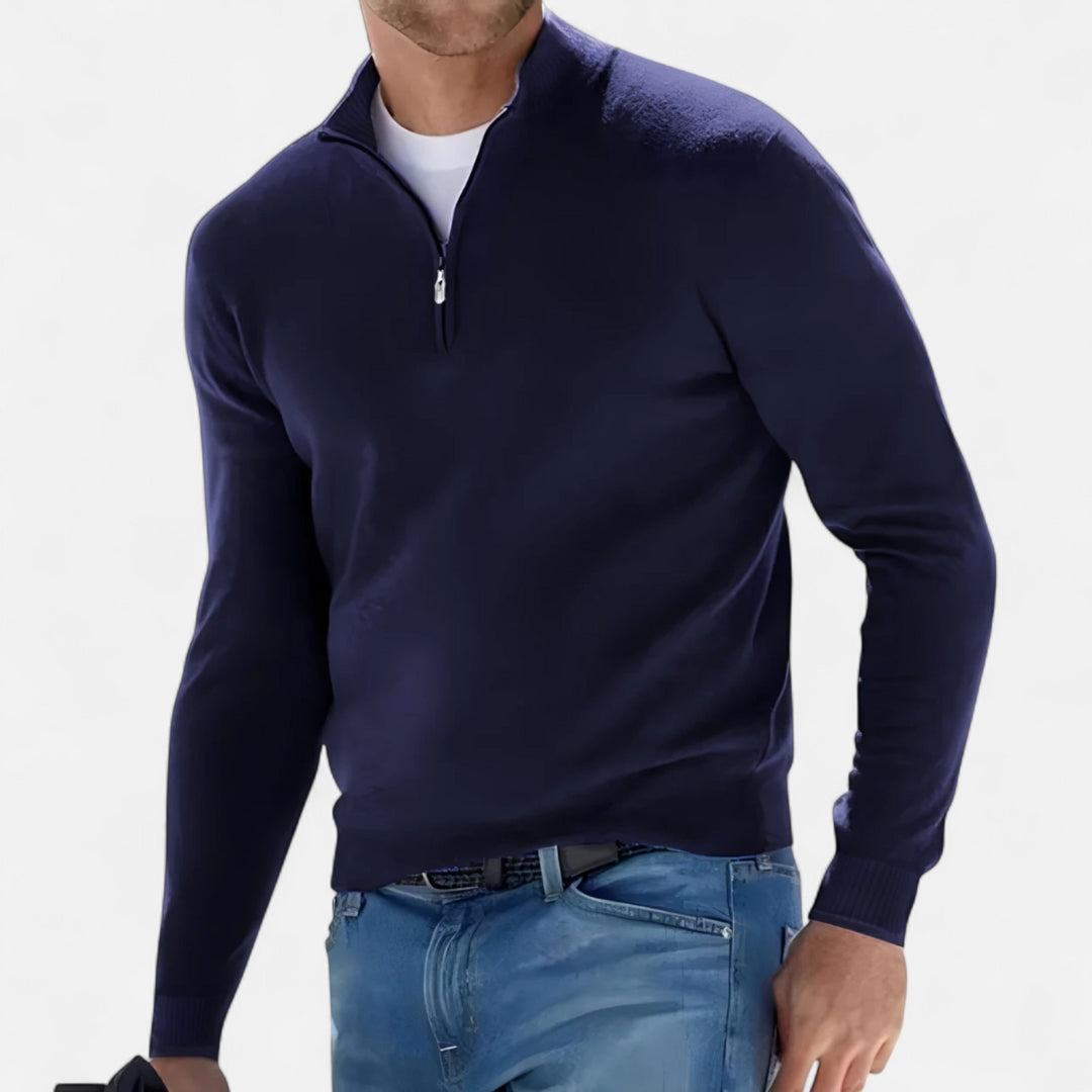 Pull à demi-zip en maille pour homme