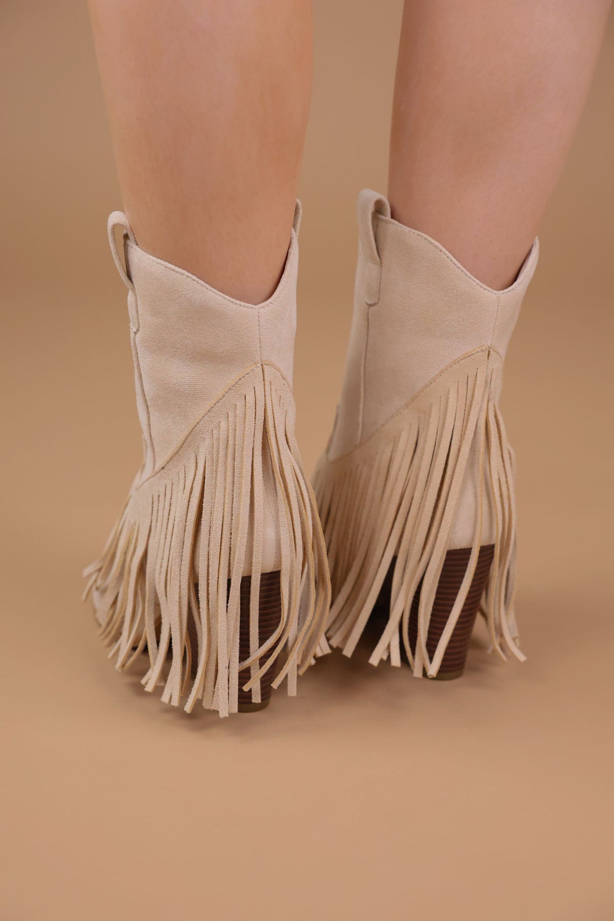 Western midtlange støvler med frynser til kvinder