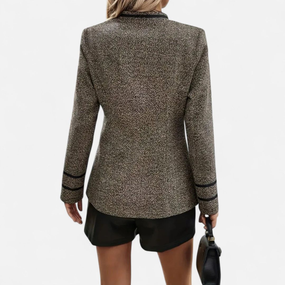 Manteau en Tweed à Boutons pour Femme
