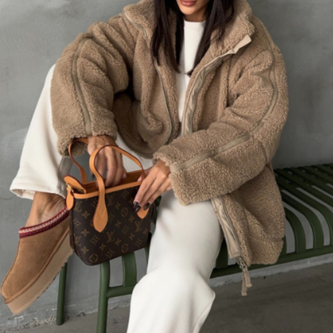 Veste zippée en polaire avec poches pour femme