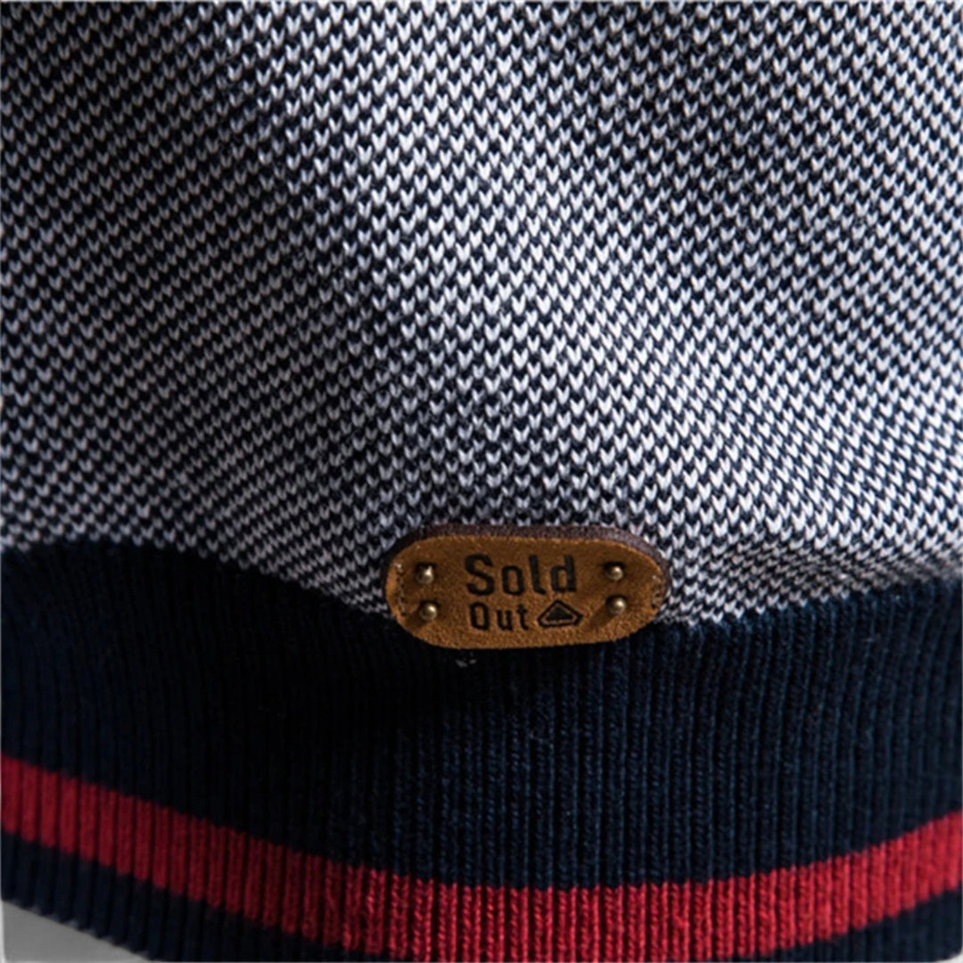 Veste en maille zippée à col montant pour homme à empiècements colorés