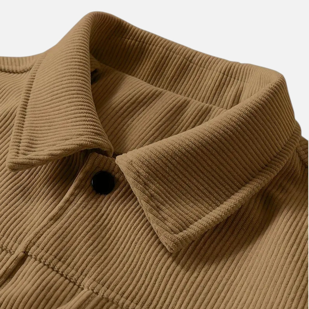 Surchemise en velours côtelé avec boutons et poches pour homme