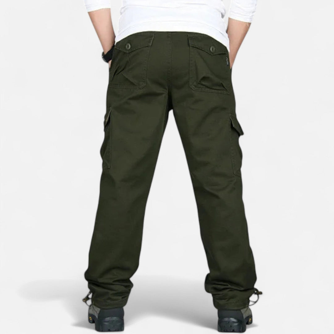 Pantalon cargo à poches multiples pour homme en toile