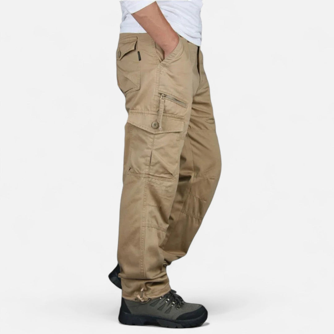 Pantalon cargo à poches multiples pour homme en toile