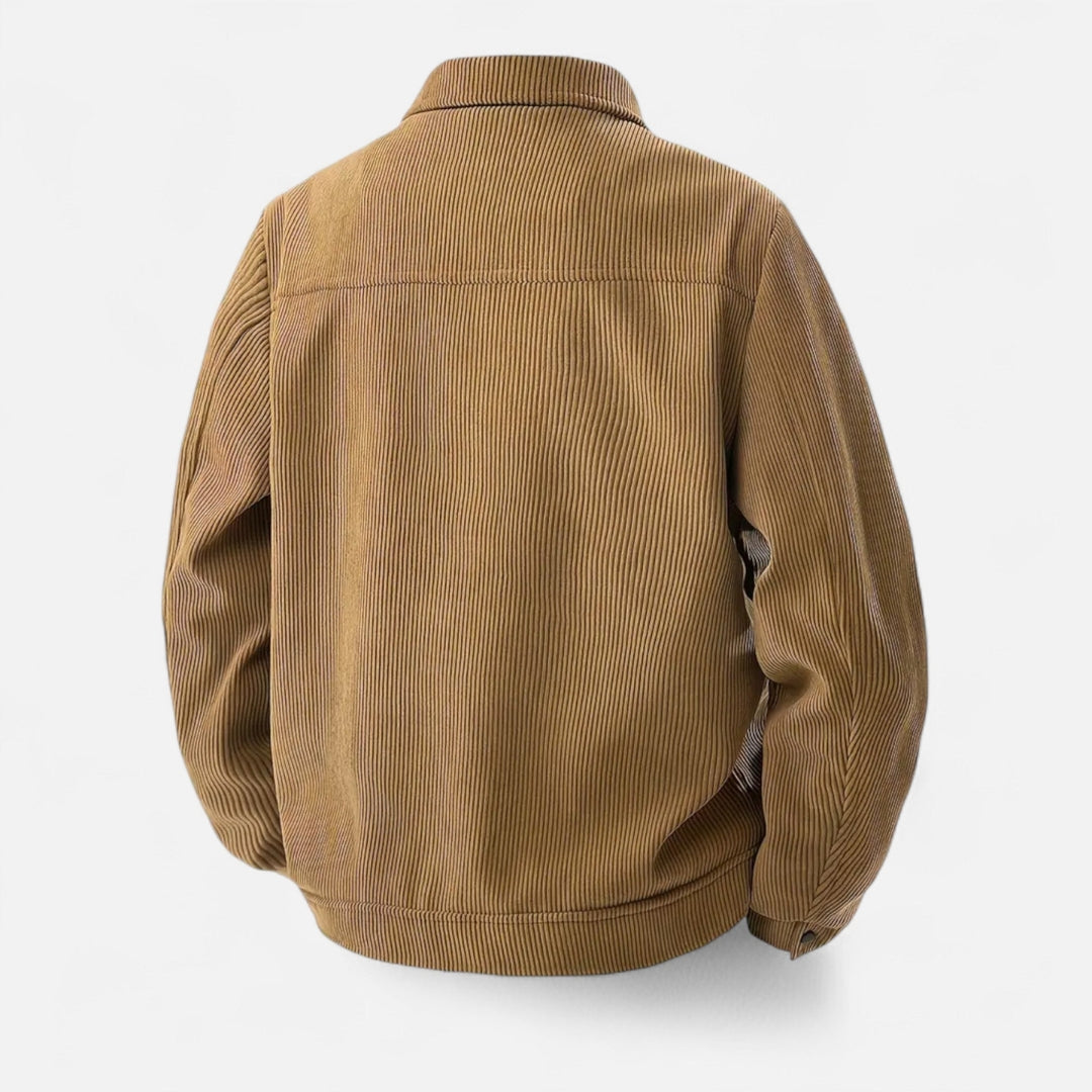 Surchemise en velours côtelé avec boutons et poches pour homme